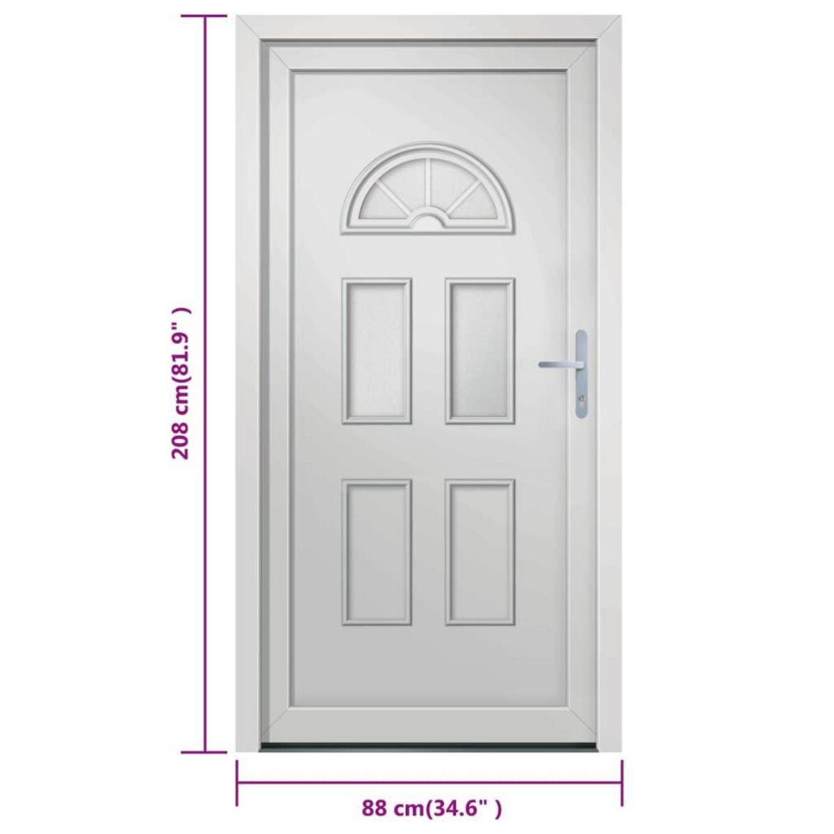 VIDAXL Porte d'entree blanc 88x208 cm PVC