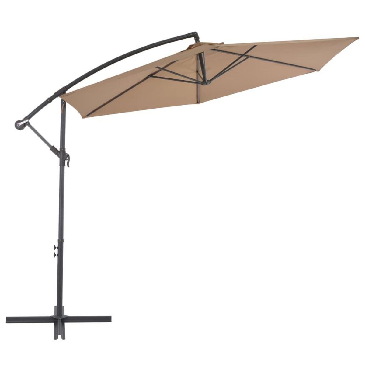 VIDAXL Parasol de jardin en porte-a-faux et poteau en aluminium taupe