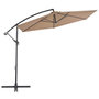 Voir la diapositive 2 : VIDAXL Parasol de jardin en porte-a-faux et poteau en aluminium taupe