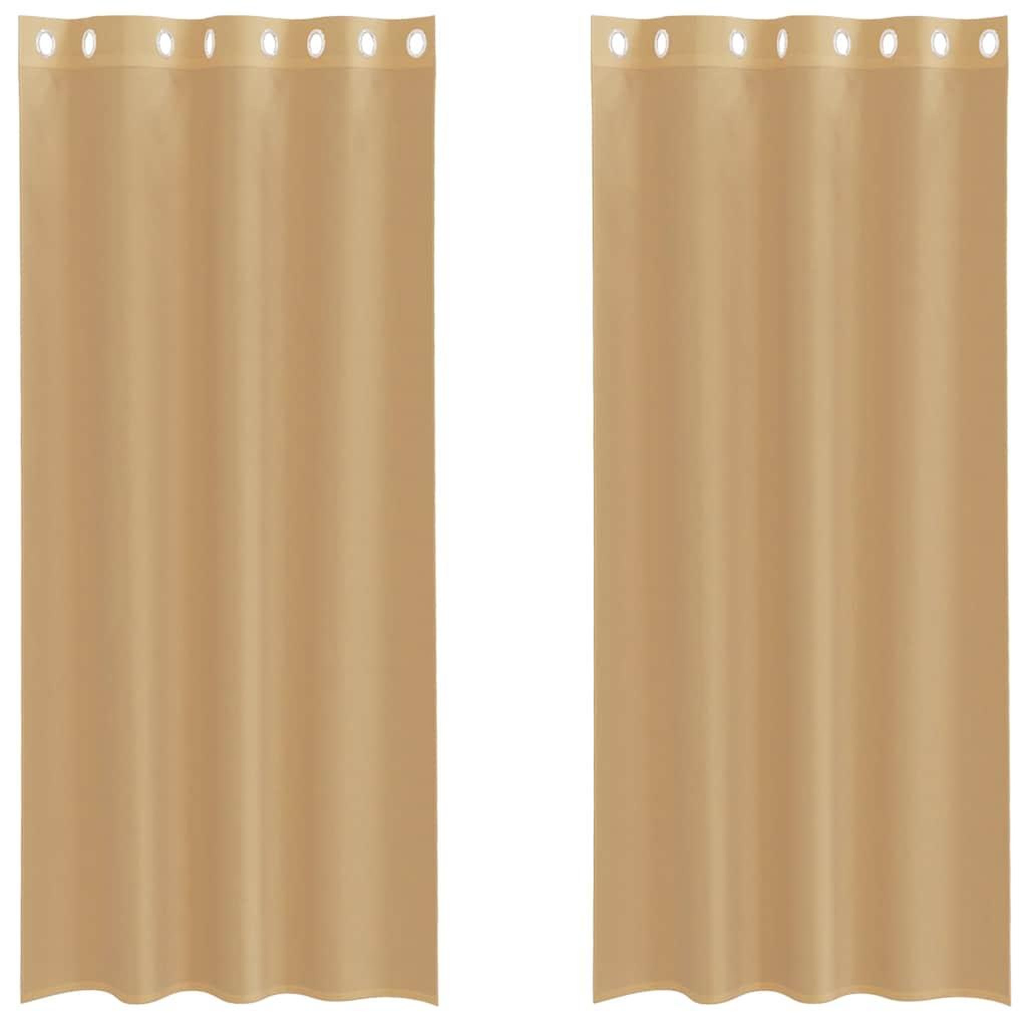 Voir la diapositive 2 : VIDAXL Rideaux en voile avec œillets 2 pcs sable