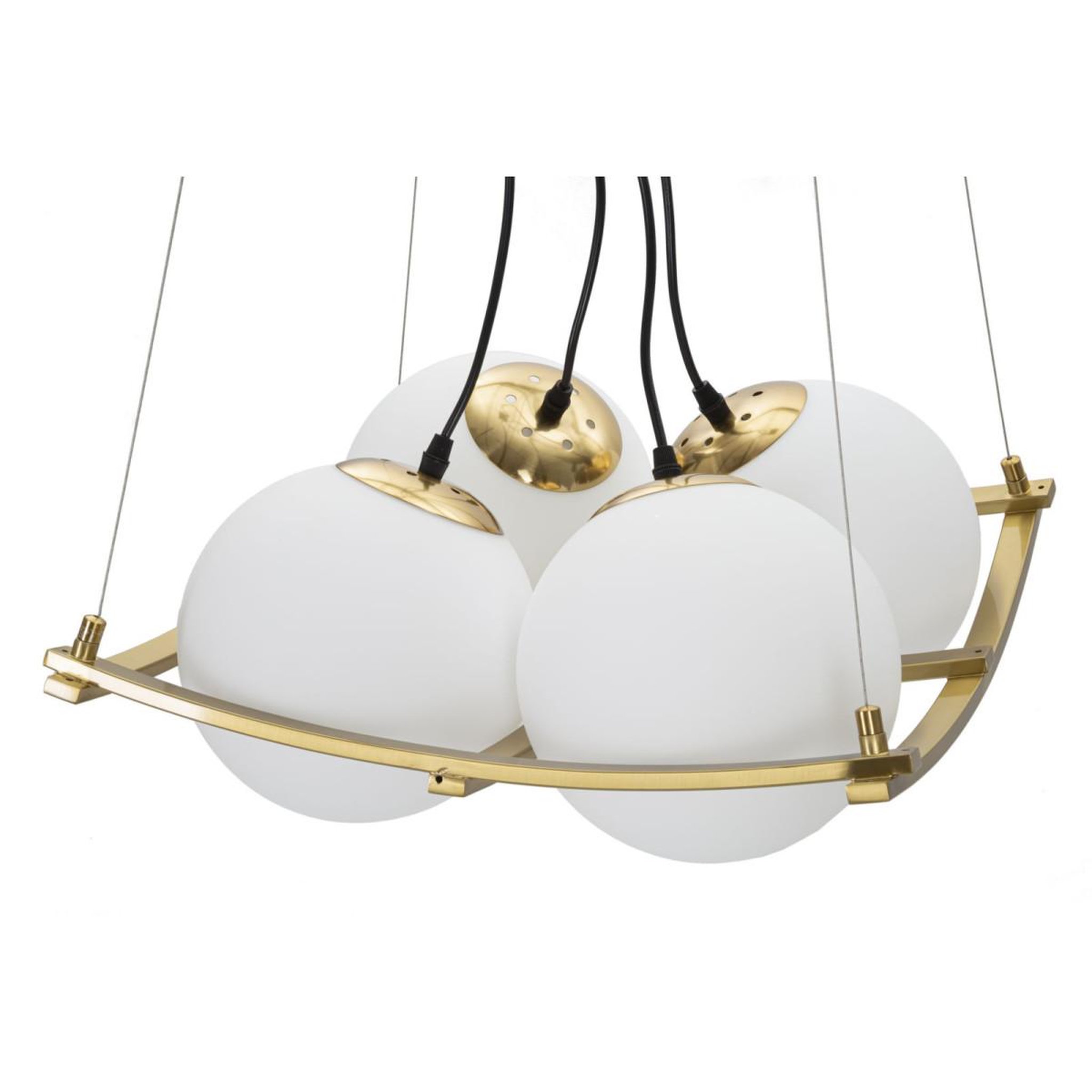 Voir la diapositive 4 : Paris Prix Lampe suspension en verre  japan  45cm blanc & or
