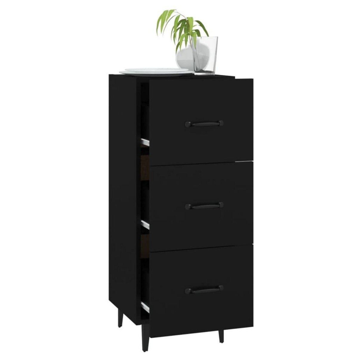 VIDAXL Buffet Noir 34,5x34x90 cm Bois d'ingenierie