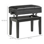 Voir la diapositive 3 : HOMCOM Banquette tabouret siège pour piano coffre intégré hauteur réglable bois hévéa assise revêtement synthétique noir