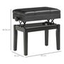 Voir la diapositive 3 : HOMCOM Banquette tabouret siège pour piano coffre intégré hauteur réglable bois hévéa assise revêtement synthétique noir
