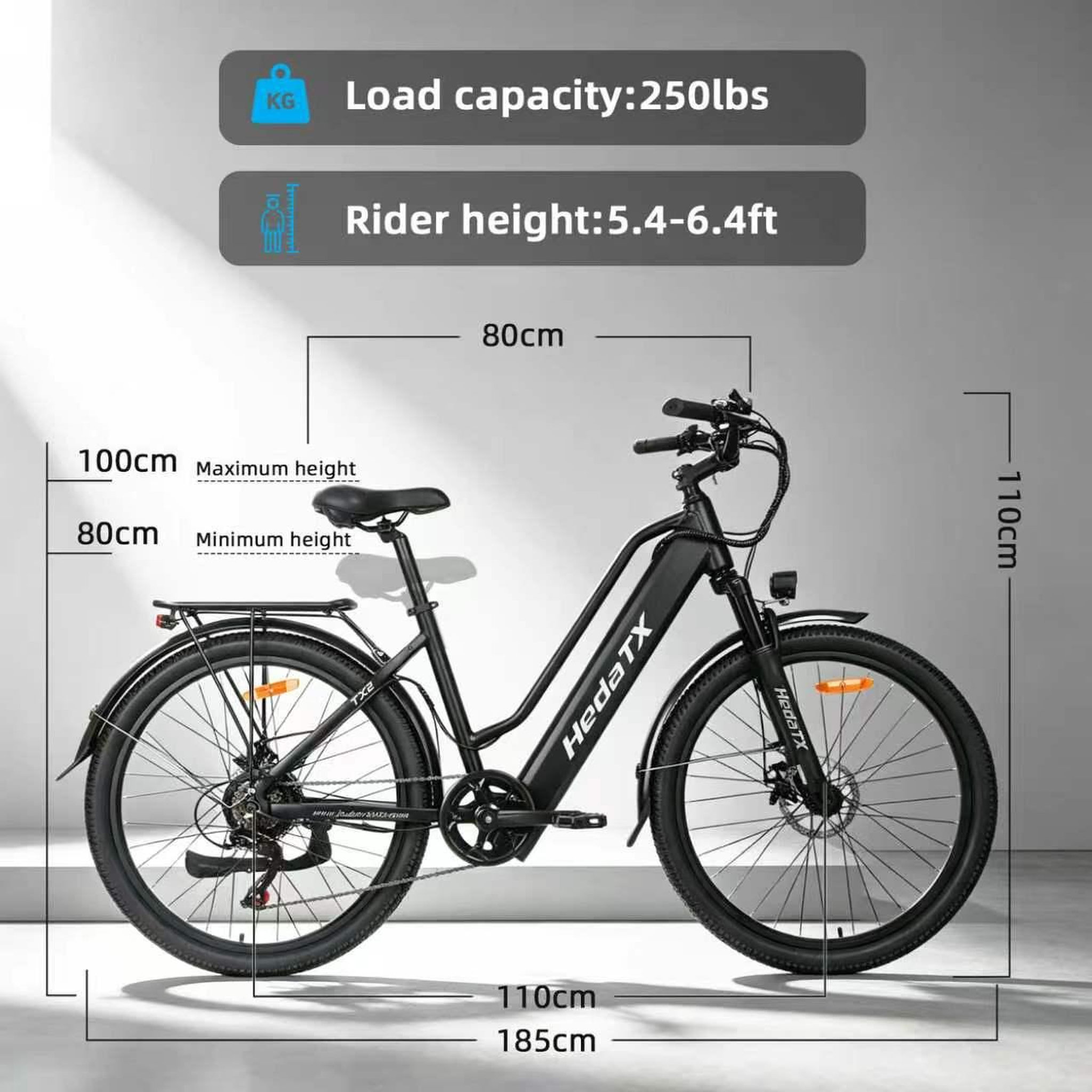 Voir la diapositive 6 : HEDATX Vélo électrique urbain hedatx tx2