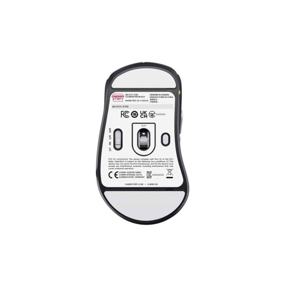 Cherry Souris Cherry XTRFY M64 Pro Wireless Souris gaming ergonomique ultra rapide 8k Noir
