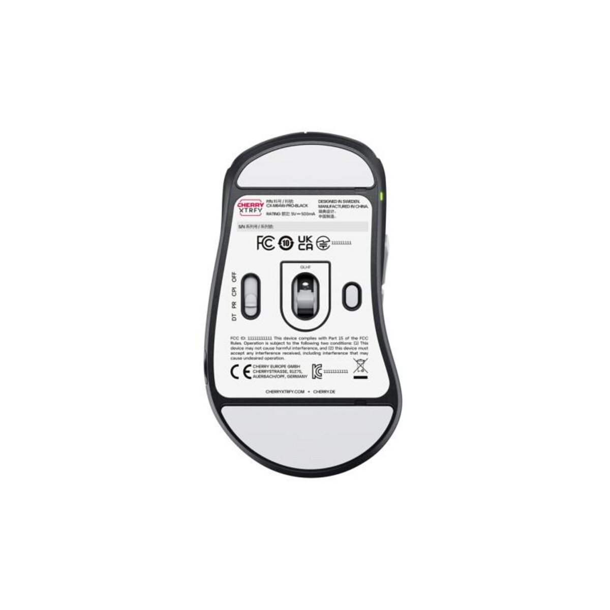 Cherry Souris Cherry XTRFY M64 Pro Wireless Souris gaming ergonomique ultra rapide 8k Noir