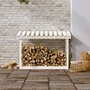 Voir la diapositive 3 : VIDAXL Support pour bois de chauffage Blanc 108x64,5x78 cm Bois de pin