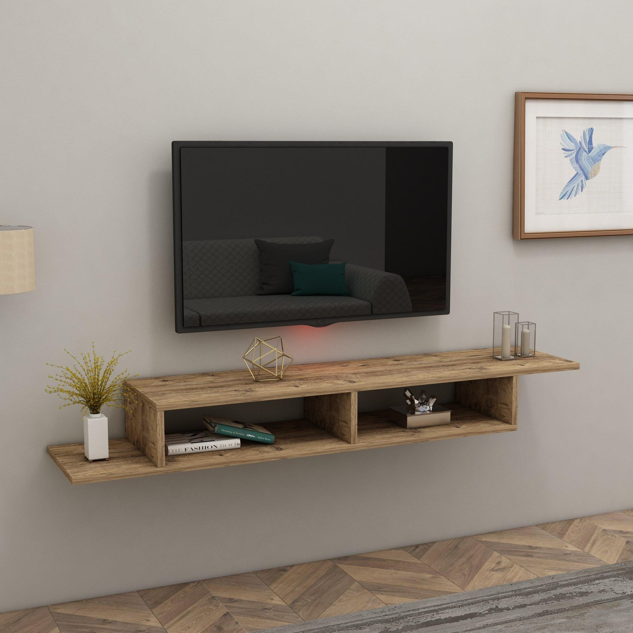 Voir la diapositive 2 : Habitat et Jardin Meuble tv en bois  muson  - 120 x 29 x 18 cm - pin atlantique
