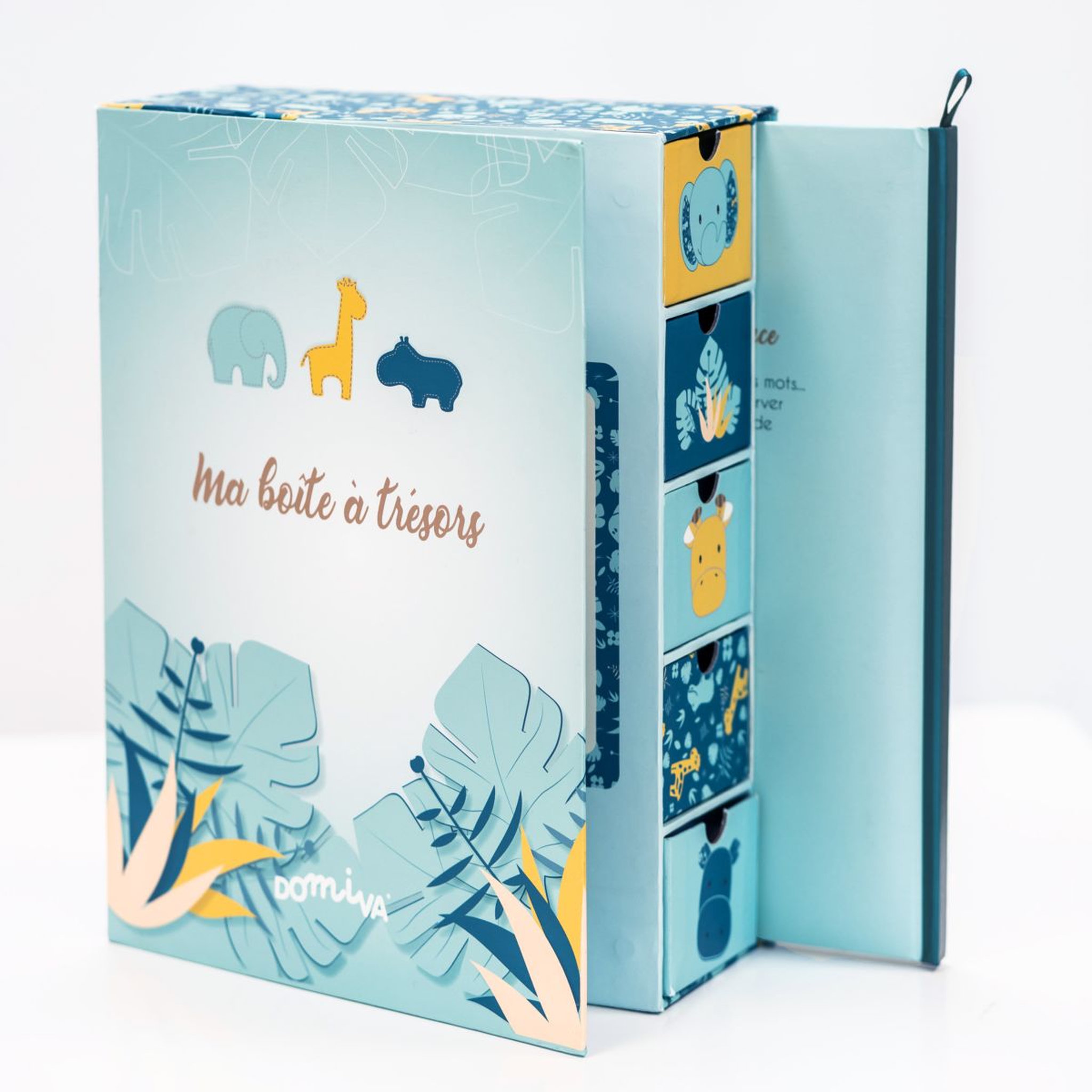 Voir la diapositive 4 : Domiva Coffret boîte à trésors + journal de naissance Zanimo