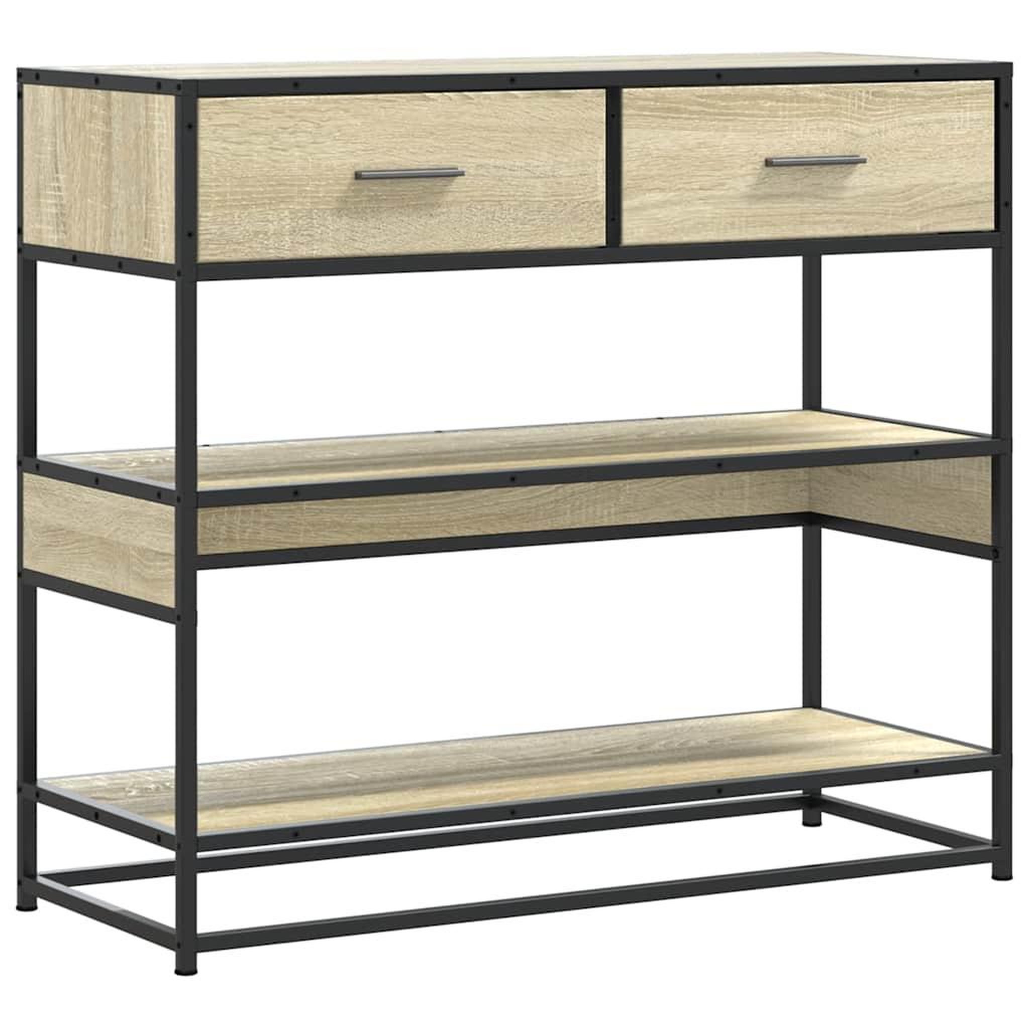 Voir la diapositive 2 : VIDAXL Table console chene sonoma 90x35x80 cm bois d'ingenierie