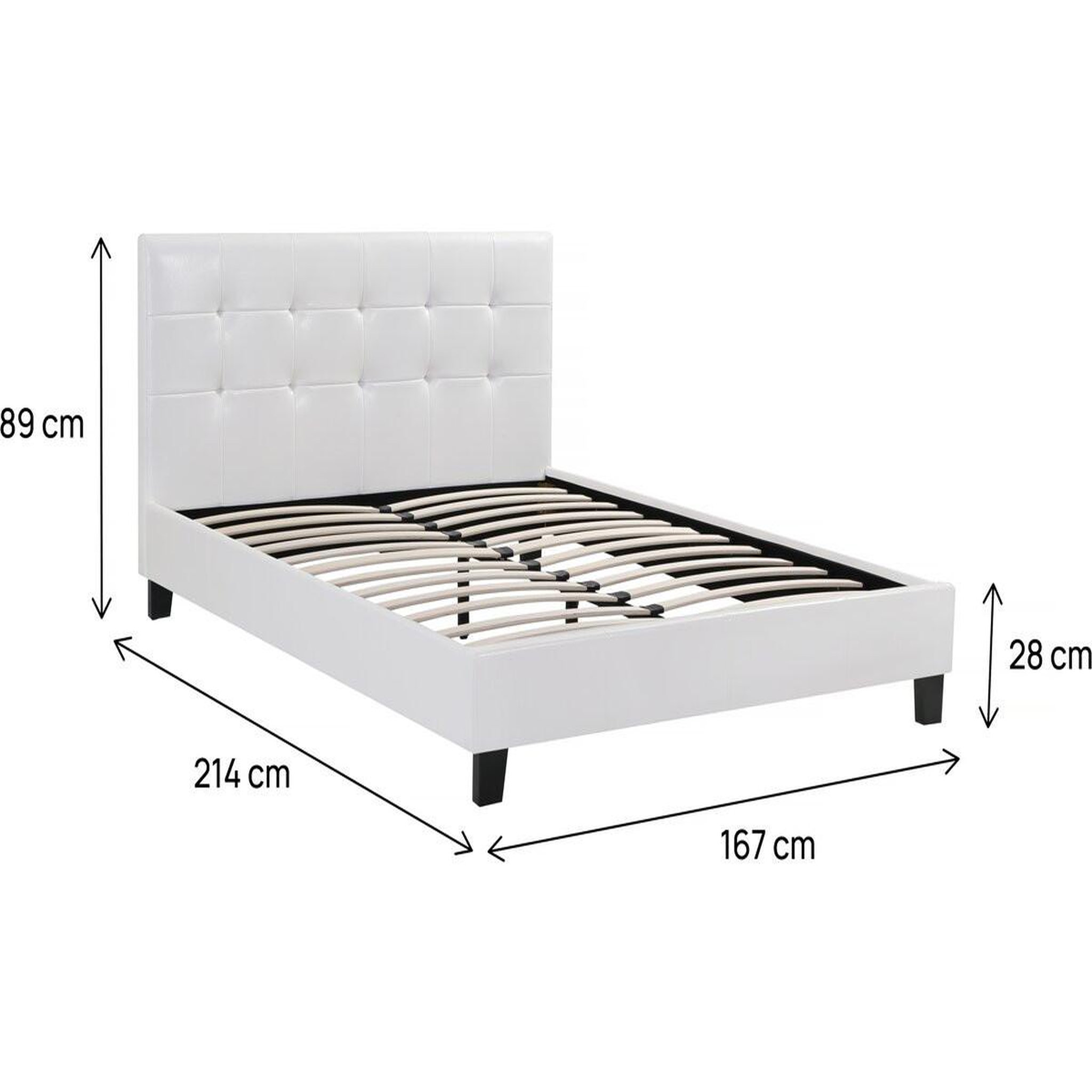 Voir la diapositive 3 : Habitat et Jardin Lit double en pvc  julia  - 160 x 200 cm - blanc