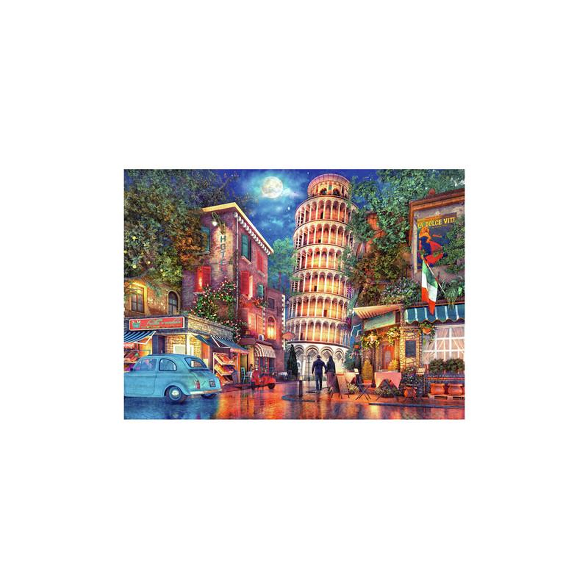 Voir la diapositive 2 : RAVENSBURGER Ravensburger : Puzzle 500 pièces - La tour penchée au clair de lune