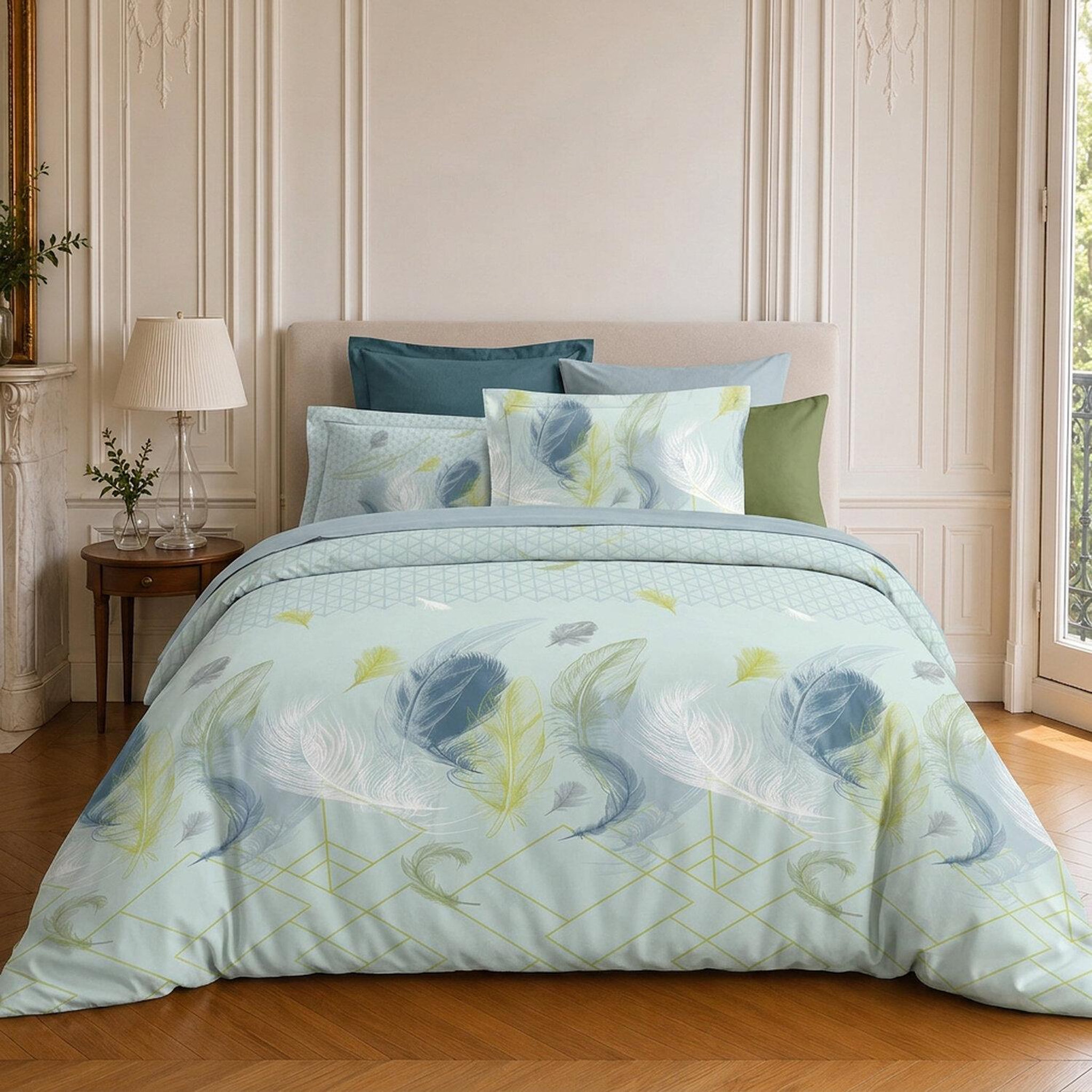 Home collection Parure housse de couette imprimée 100% microfibre - paloma - 220x240 cm