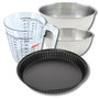 Voir la diapositive 1 : ZENKER Set pâtisserie avec moule à quiche lorraine 28 cm antiadhésif, 2 bols à mixer, verre mesureur et spatule Zenker
