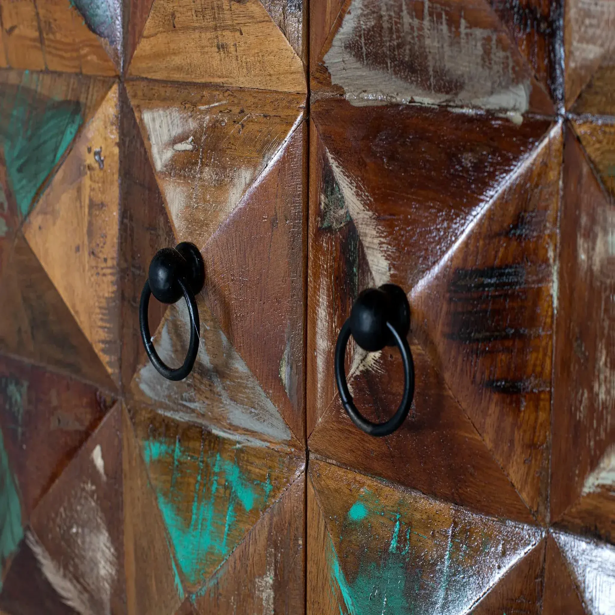 Voir la diapositive 5 : GINER Y COLOMER SL Vitrine en bois recyclé 90 cm style industriel moderne
