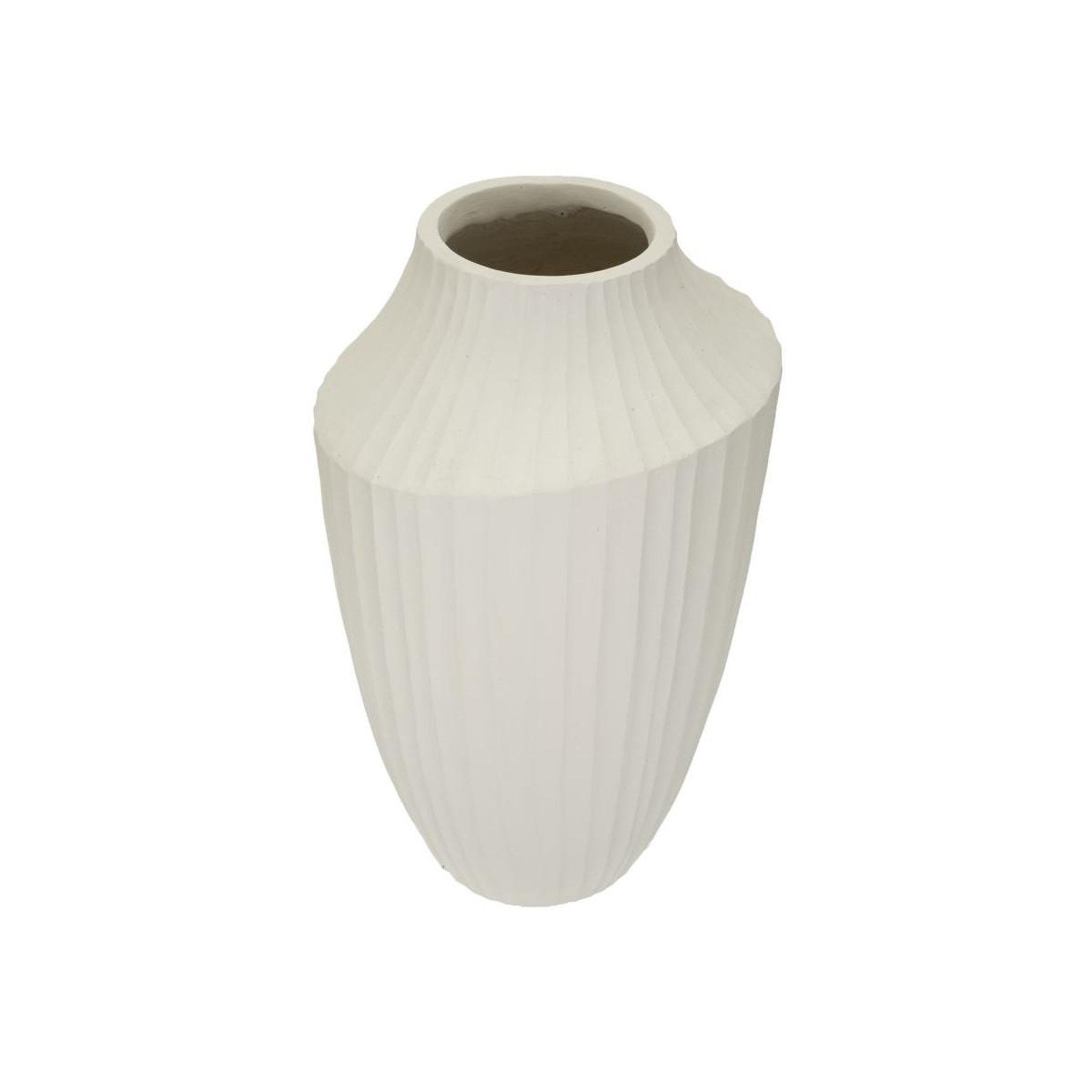 Voir la diapositive 2 : Paris Prix Vase design rainuré  ice  50cm crème