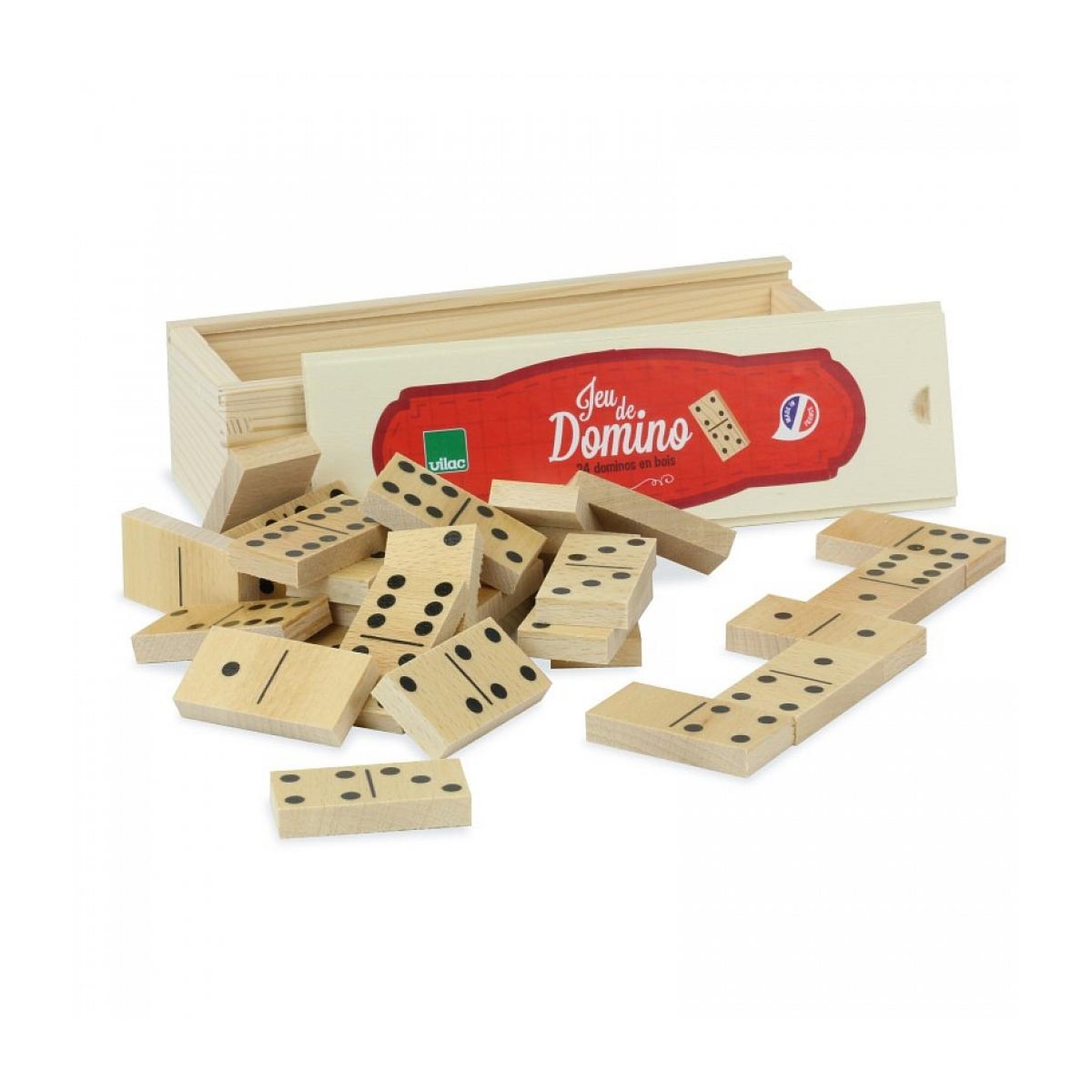 Voir la diapositive 2 : Vilac Jeu de dominos en bois