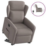 VIDAXL Fauteuil inclinable electrique taupe tissu