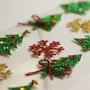  Stickers Noël en relief - Sapins et flocons à paillettes