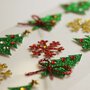  Stickers Noël en relief - Sapins et flocons à paillettes