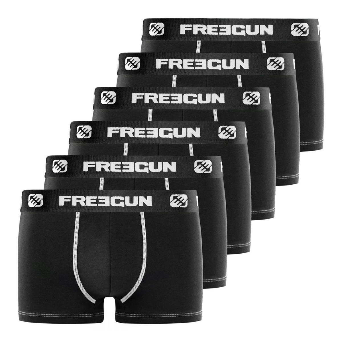FREEGUN Lot de 6 boxers homme en Coton