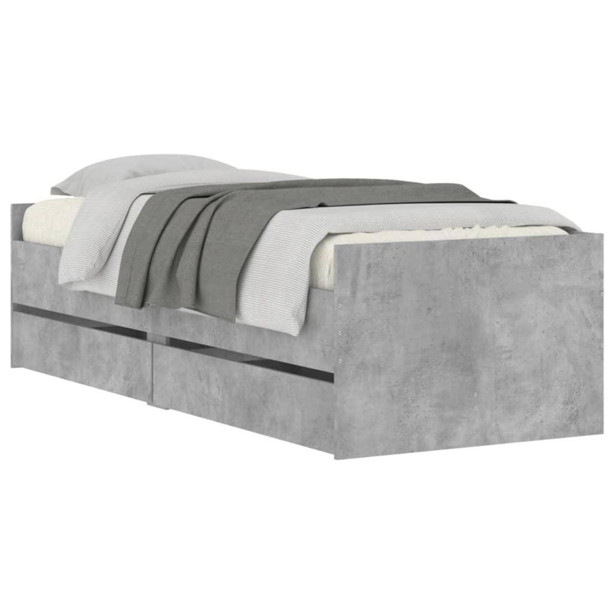 VIDAXL Cadre de lit sans matelas gris beton 75x190 cm