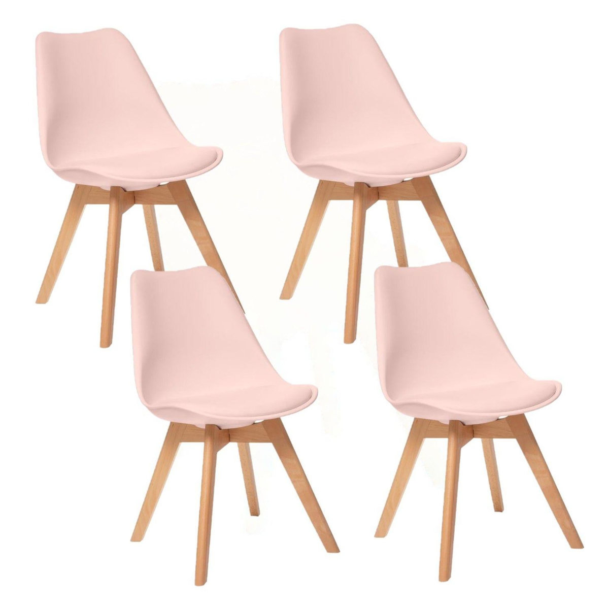 TOILINUX Lot de 4 chaises design scandinave BAYA
