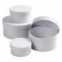 Voir la diapositive 2 : CREATIV COMPANY 4 boîtes rondes en carton blanc 4 x 8 cm à 7 x 14 cm