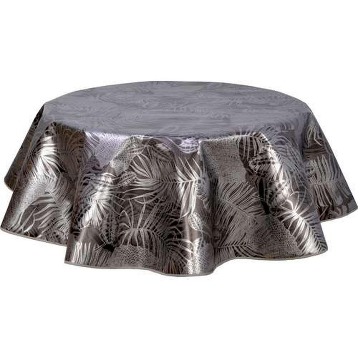 HABITABLE Nappe ronde en toile cirée  design Vitali - Diam. 135 cm - Noir