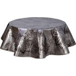 HABITABLE Nappe ronde en toile cirée  design Vitali - Diam. 135 cm - Noir