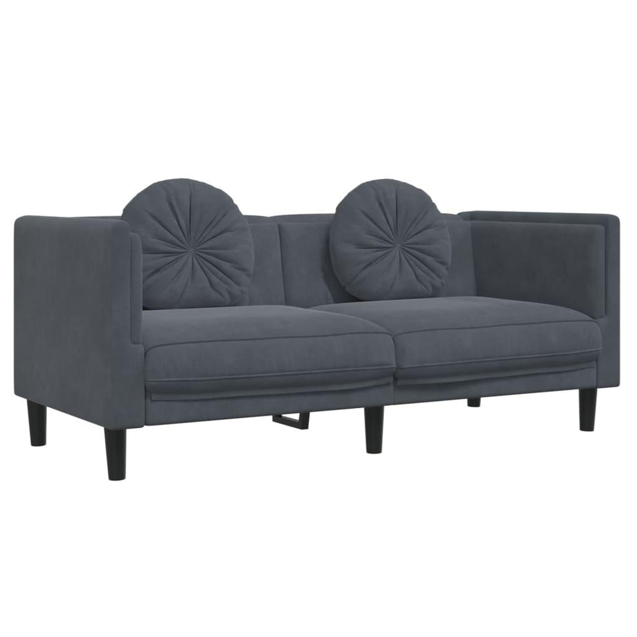 Voir la diapositive 5 : VIDAXL Ensemble de canapes 3 pcs avec coussins gris fonce velours