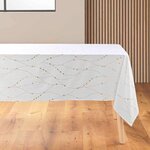 Paris Prix Nappe Antitache Imprimé  Firmament  140x240cm Blanc & Or