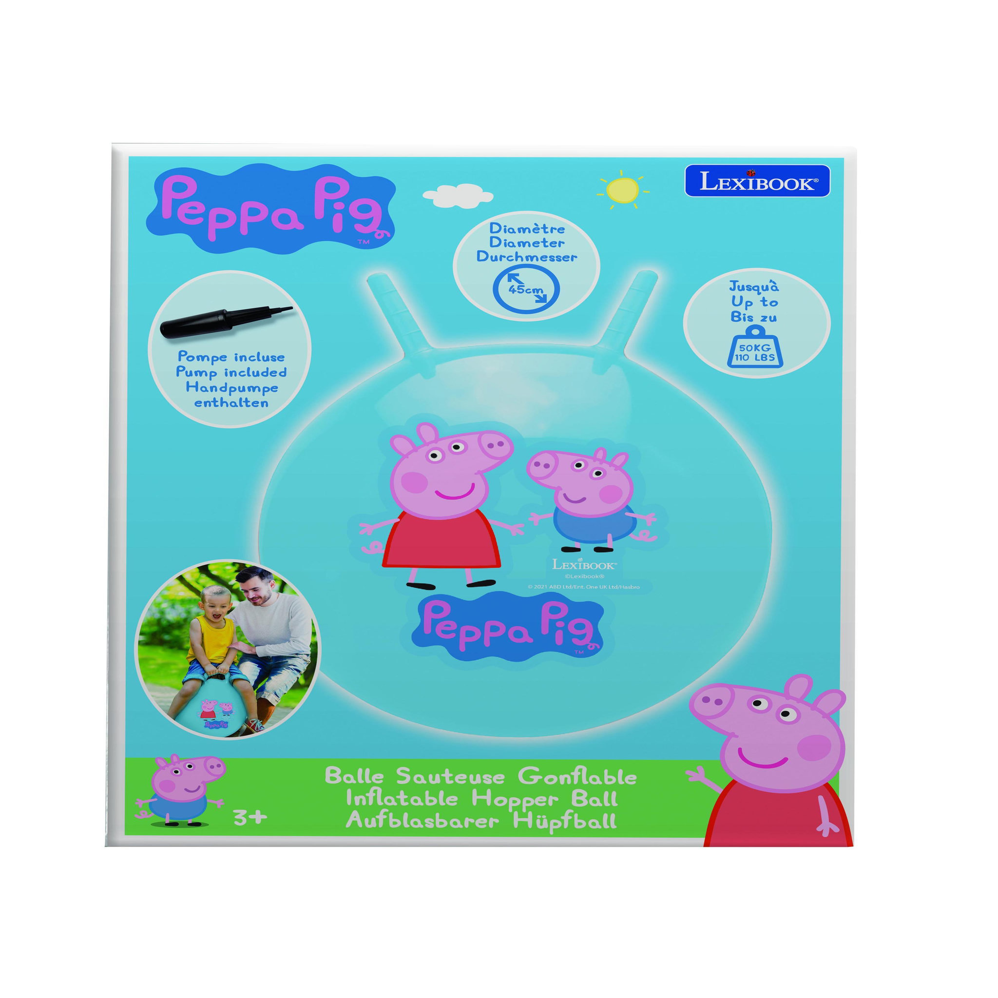 Voir la diapositive 2 : Lexibook Balle Sauteuse Gonflable Peppa Pig
