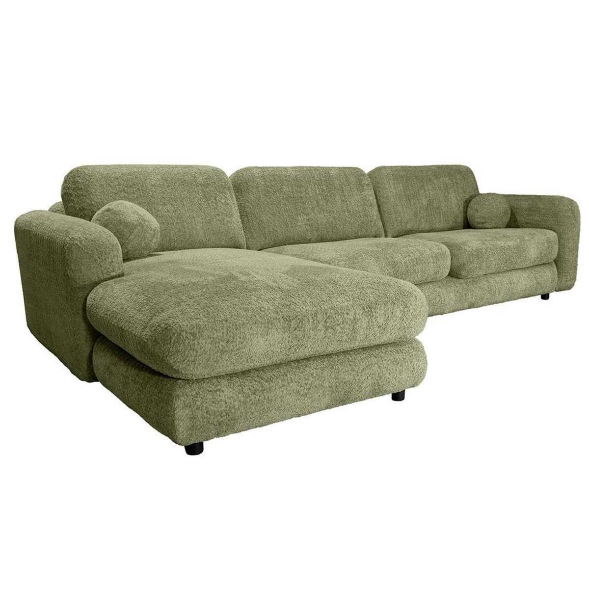 LISA DESIGN Rachel - canapé d'angle gauche 4 places en tissu bouclette