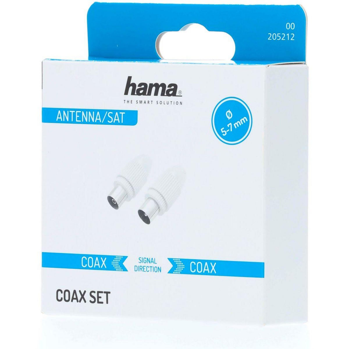 Hama Fiche antenne TV coaxiales male et femelle avec pince