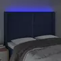 VIDAXL Tete de lit a LED Bleu 147x16x118/128 cm Tissu