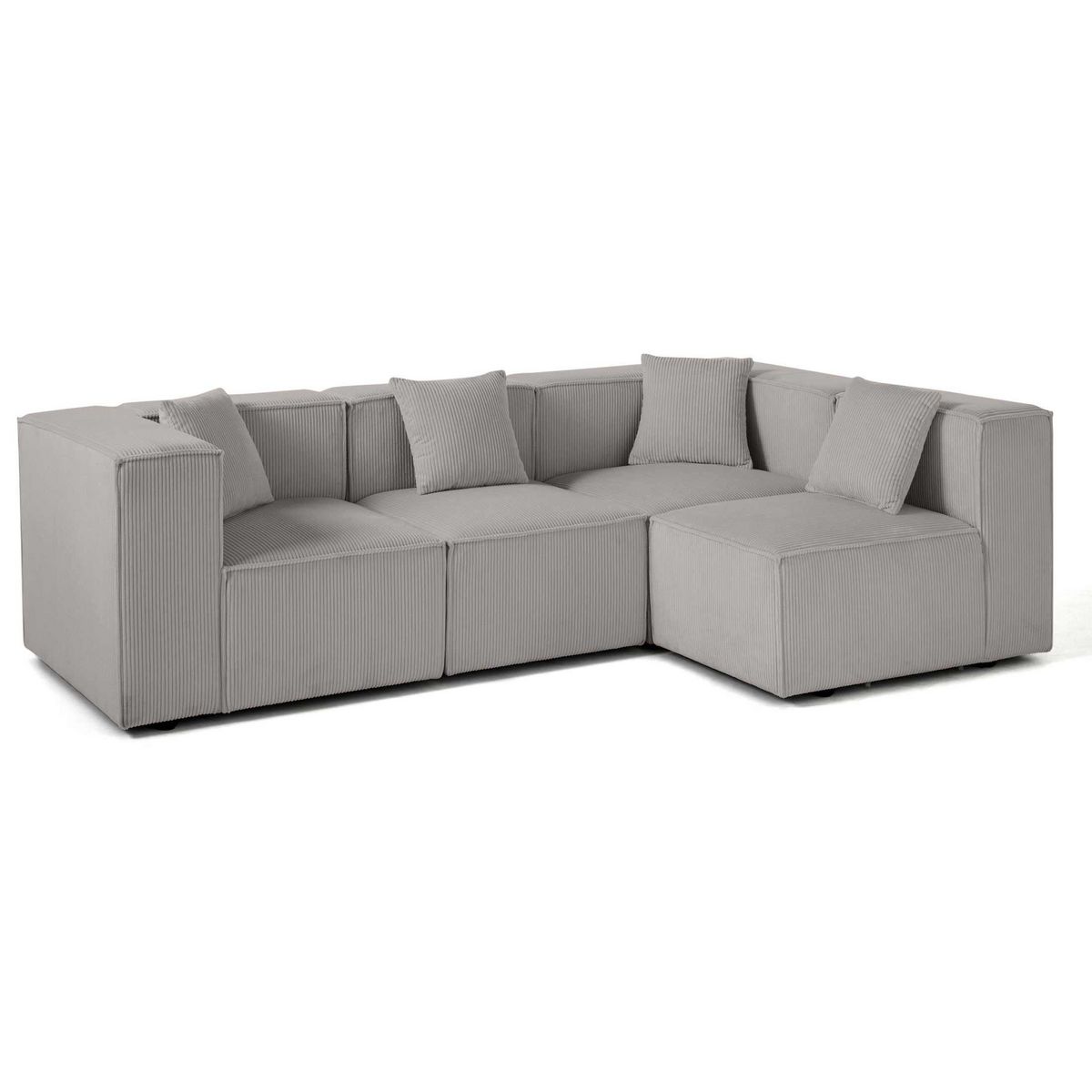 LISA DESIGN Arty - canapé modulable d'angle droit 4 places - en velours côtelé