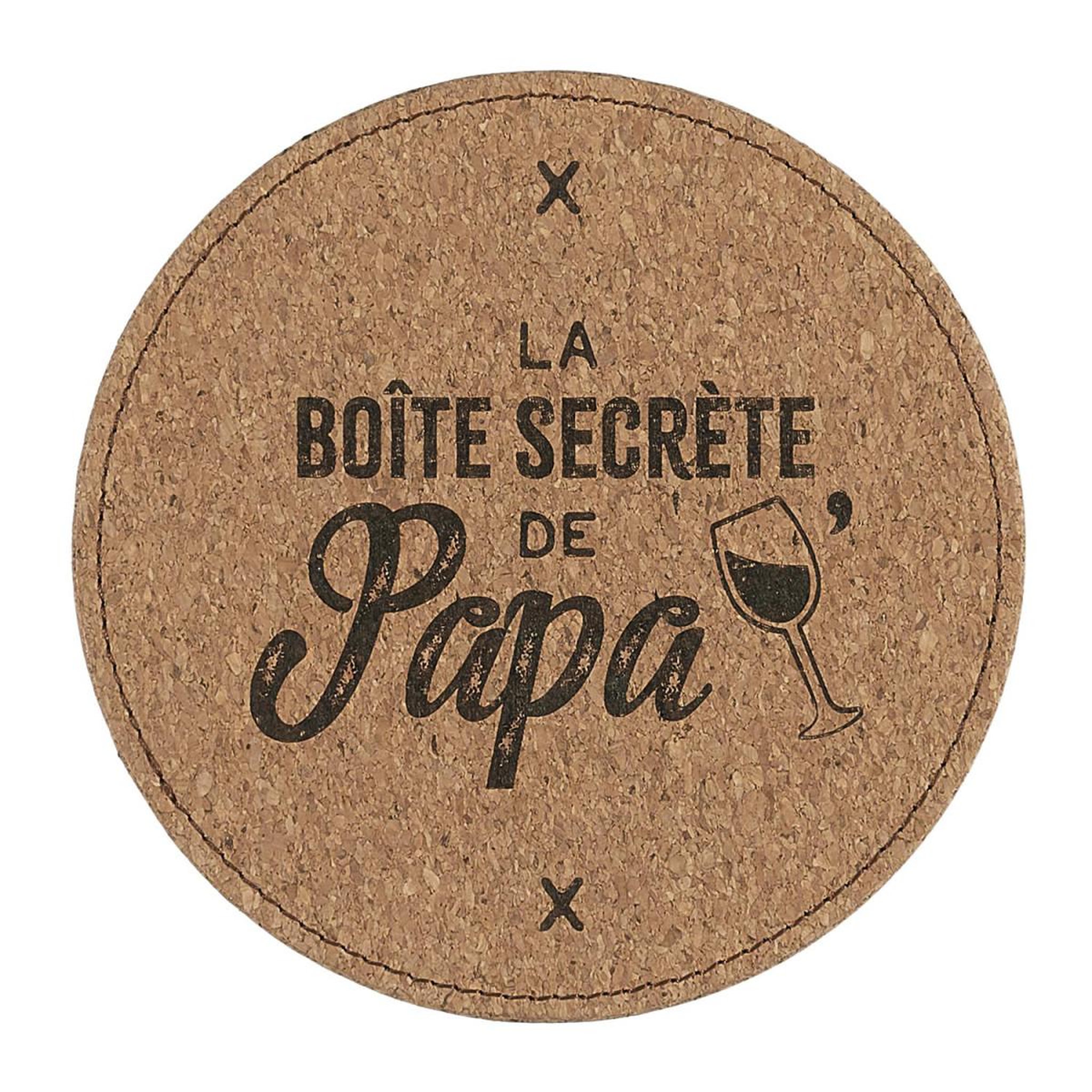 Voir la diapositive 2 : The concept Factory Coffret à vin 4 pièces  la boîte secrète de papa  14cm naturel