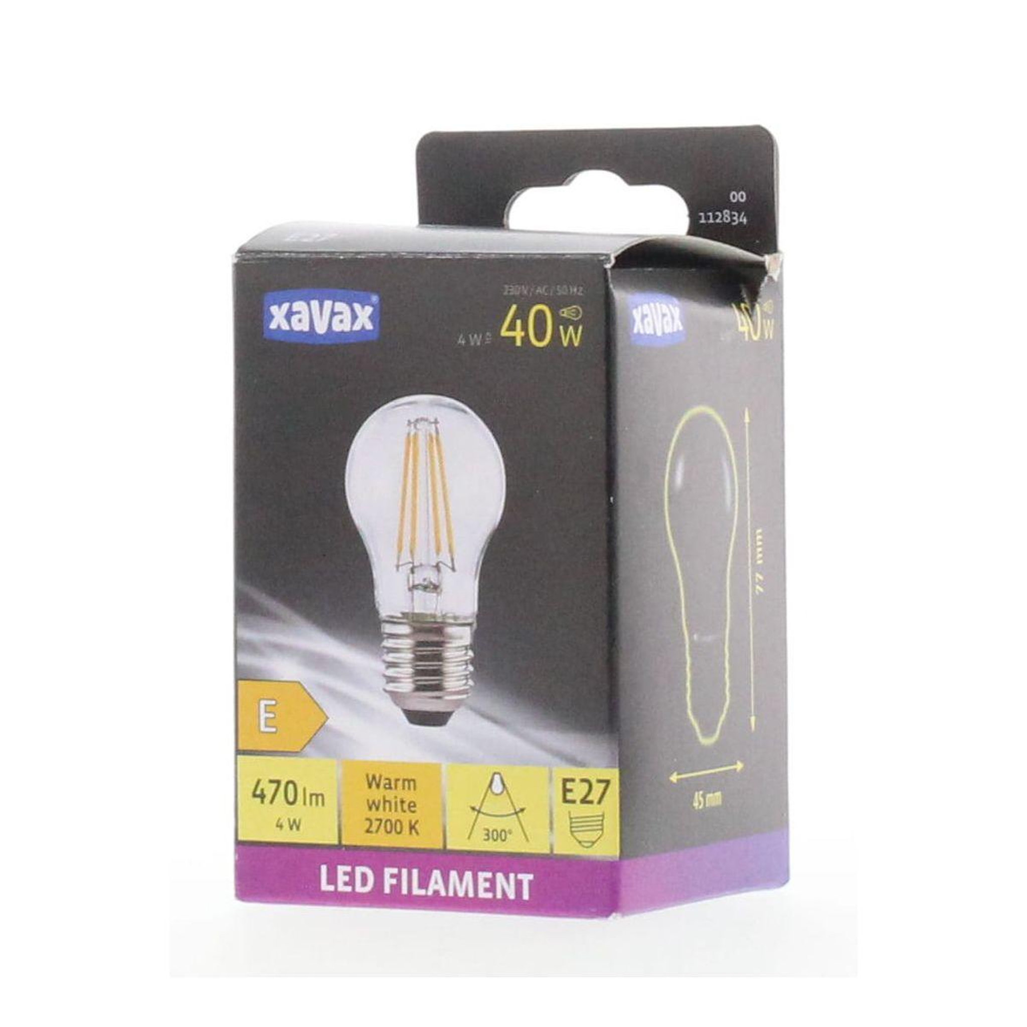 Voir la diapositive 2 : XAVAX Ampoule led e27 4w goutte