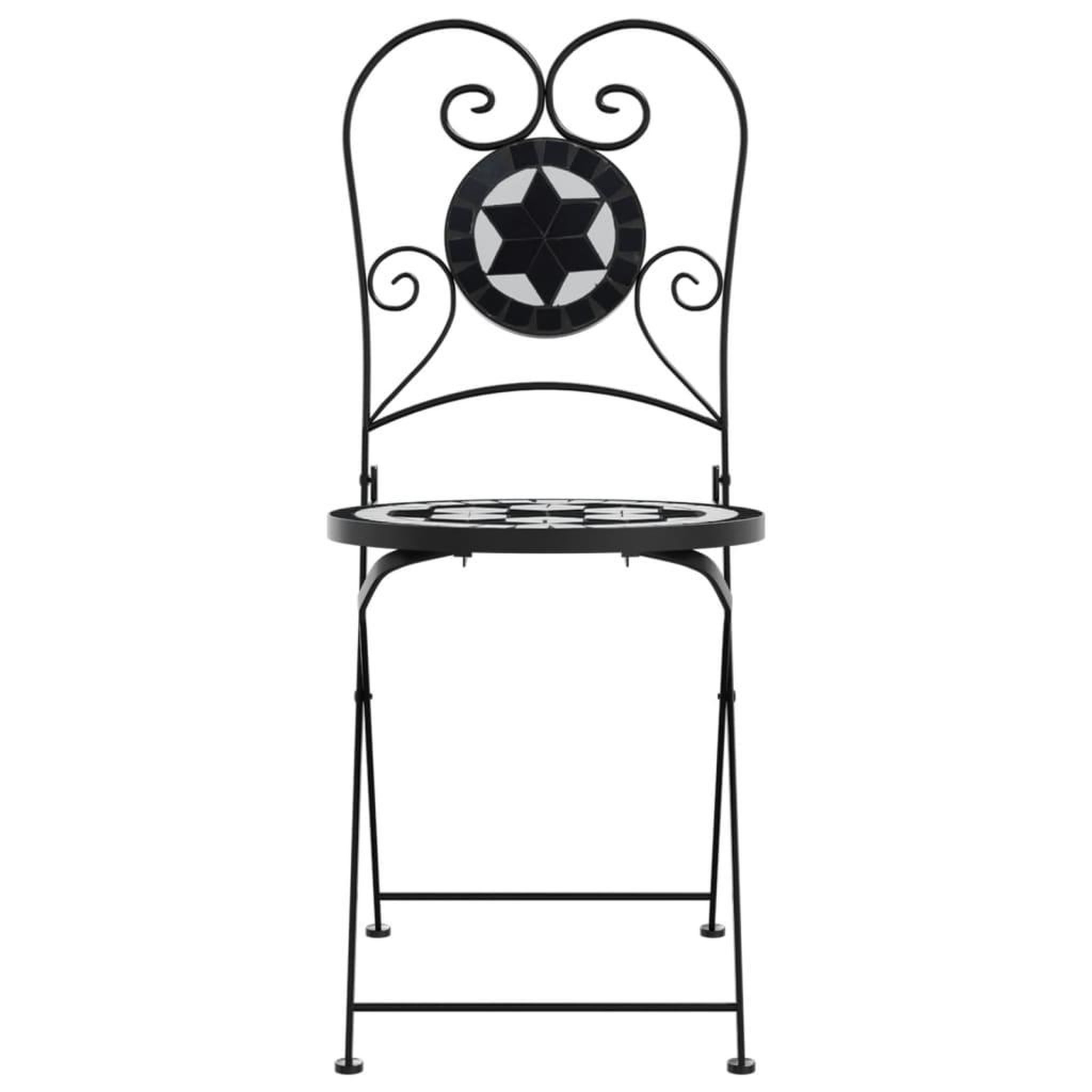 Voir la diapositive 5 : VIDAXL Chaises de bistro pliables lot de 2 noir et blanc ceramique