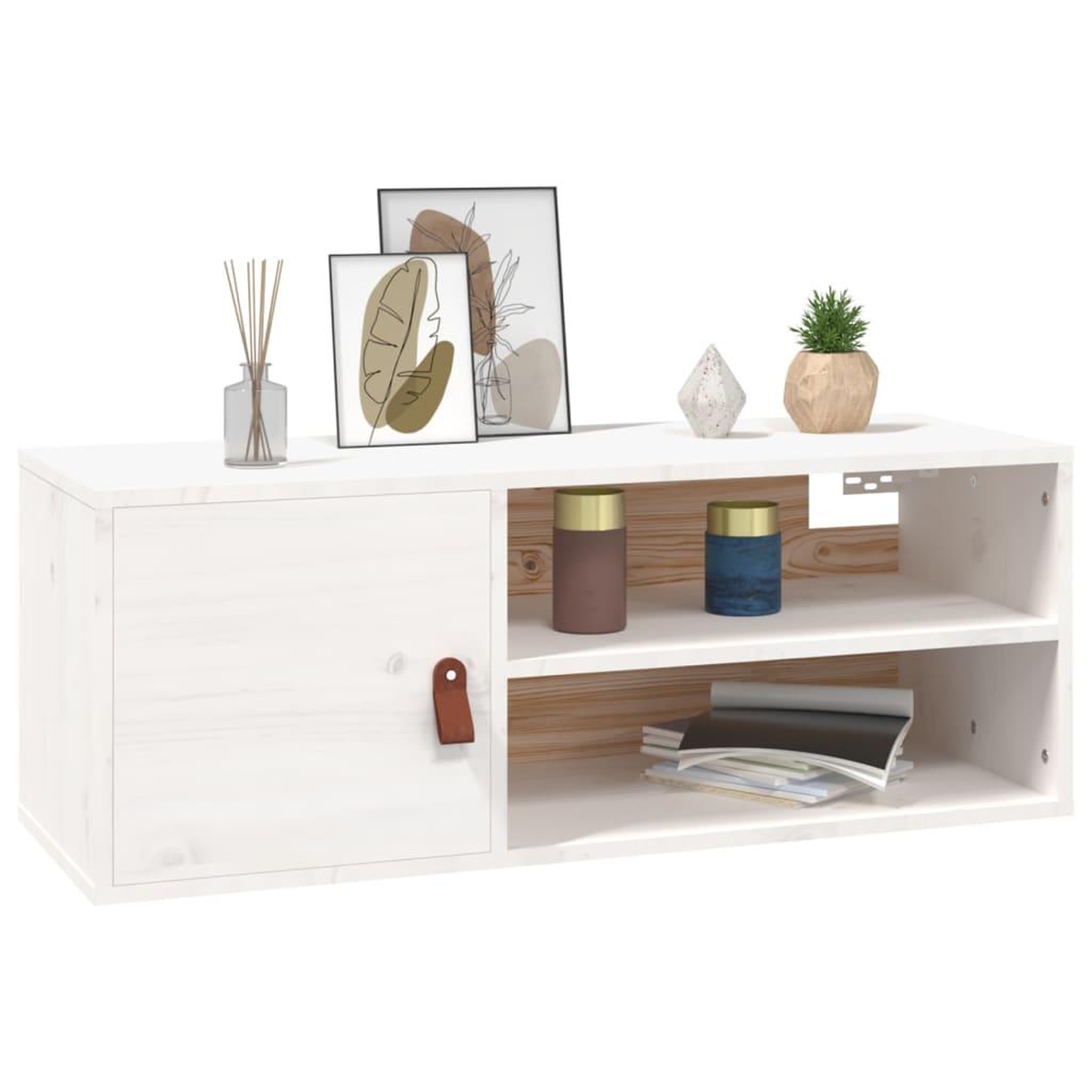 Voir la diapositive 4 : VIDAXL Armoire murale Blanc 80x30x30 cm Bois de pin massif