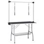 Voir la diapositive 2 : VIDAXL Table de toilettage reglable de chiens avec 2 boucles et panier