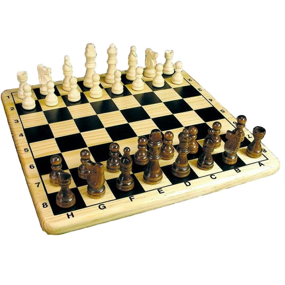 Tactic Jeu de société Tactic Coffret Échecs en bois naturel