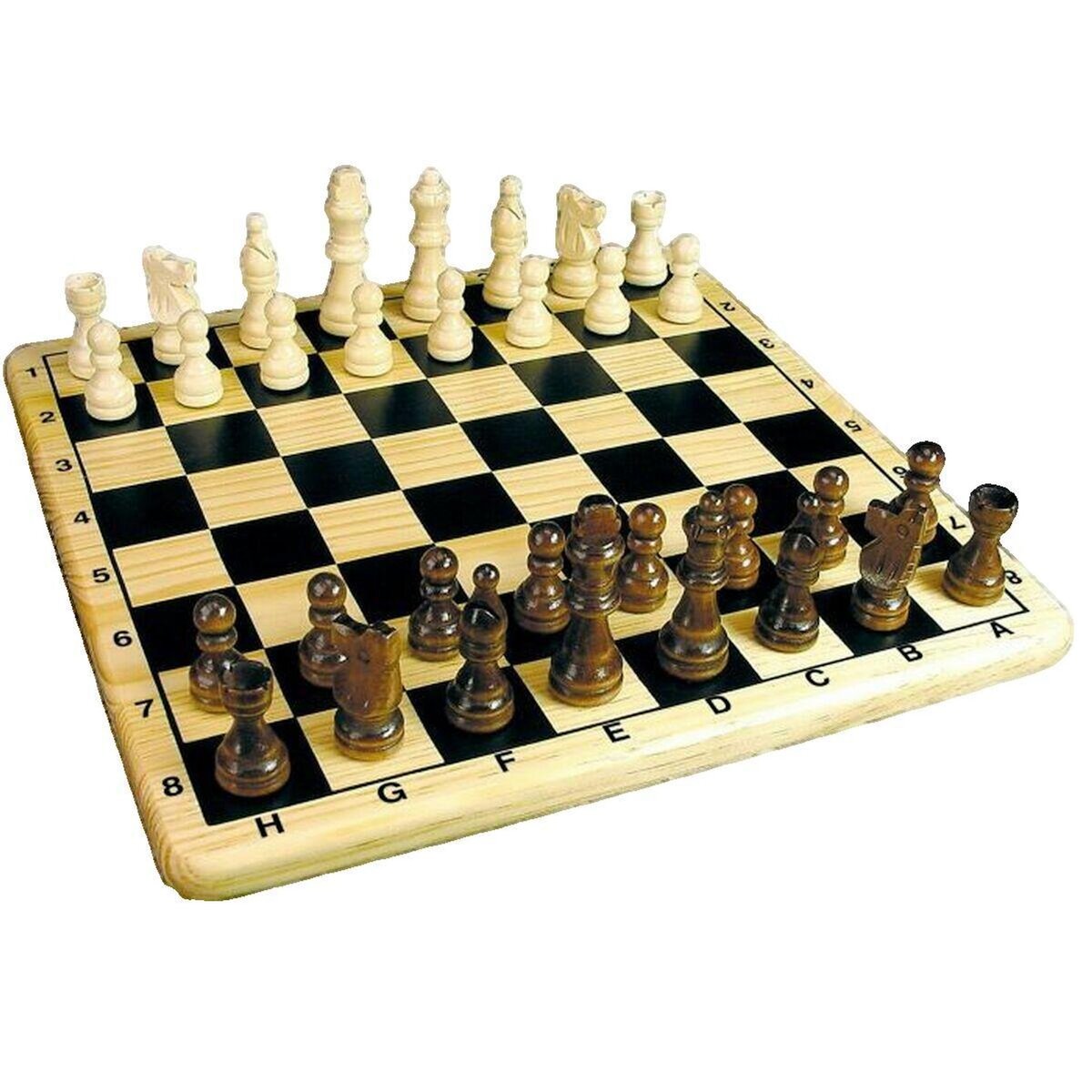 Tactic Jeu de société Tactic Coffret Échecs en bois naturel