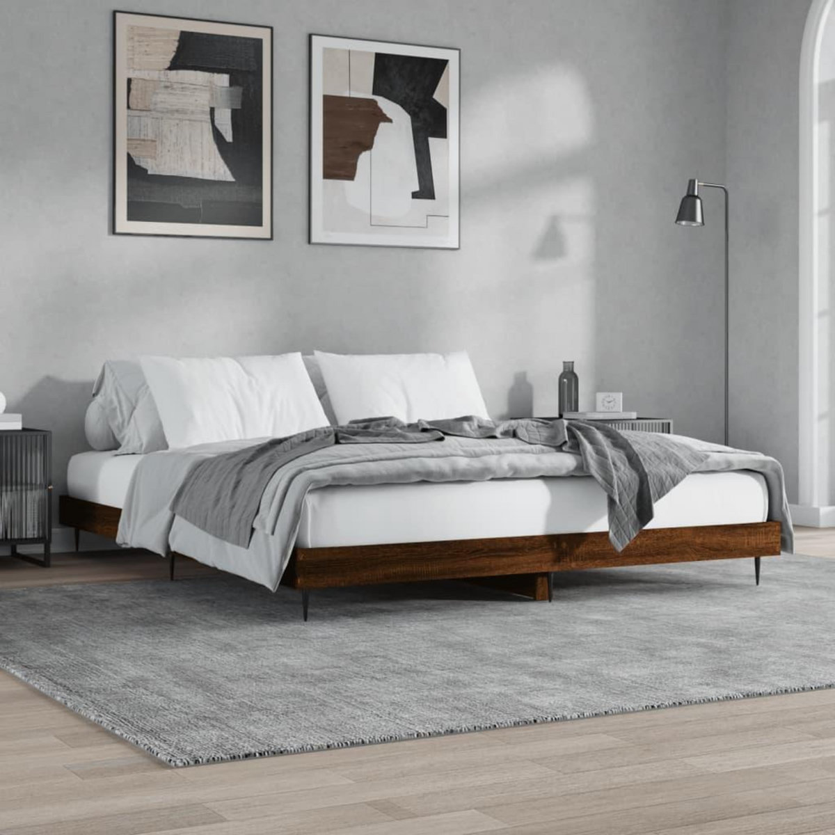 VIDAXL Cadre de lit sans matelas chene marron 200x200 cm
