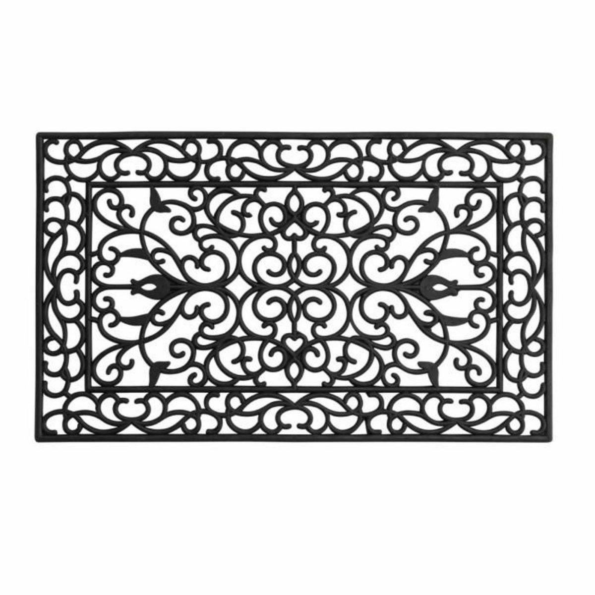 Paris Prix Paillasson Déco  Caoutchouc  45x75cm Noir