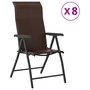 Voir la diapositive 2 : VIDAXL Chaises pliables de jardin lot de 8 marron resine tressee