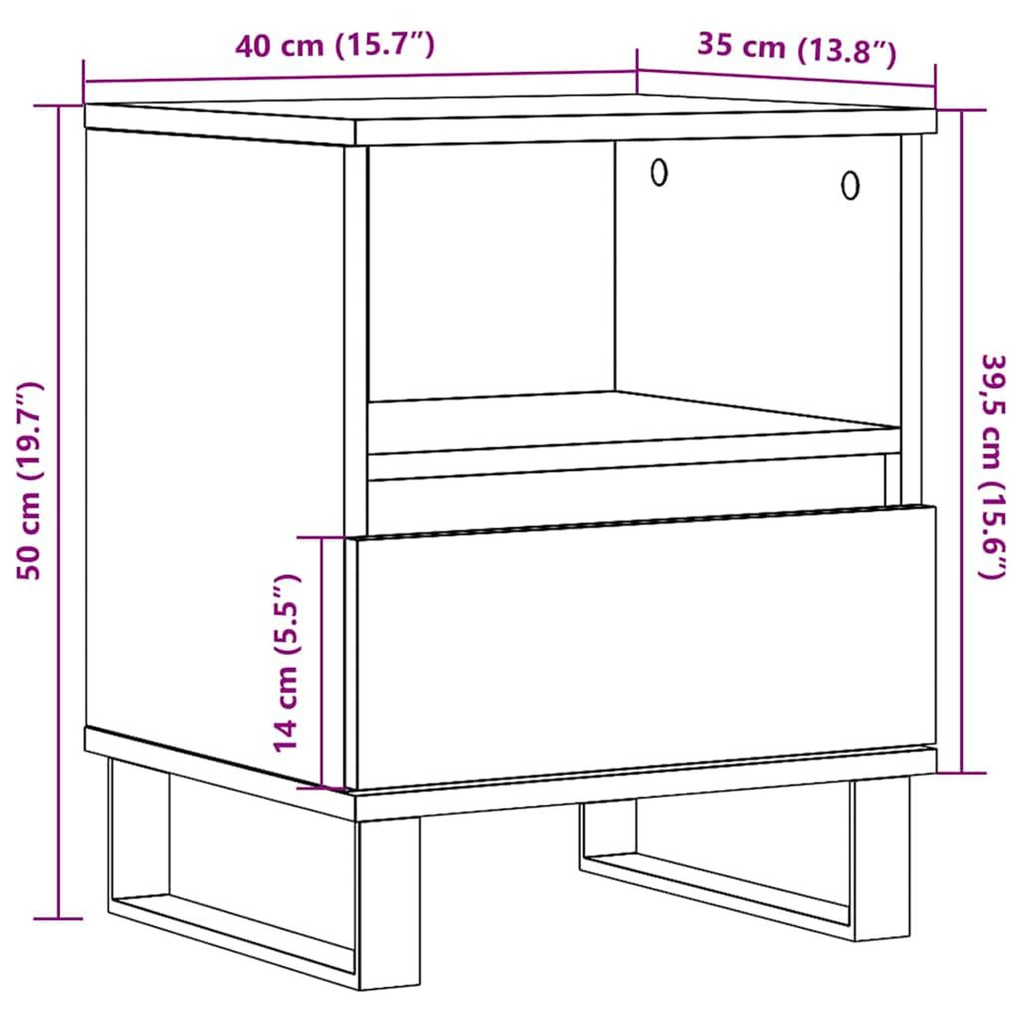 Voir la diapositive 6 : VIDAXL Tables de chevet 2 pcs chene fume 40x35x50 cm bois ingenierie