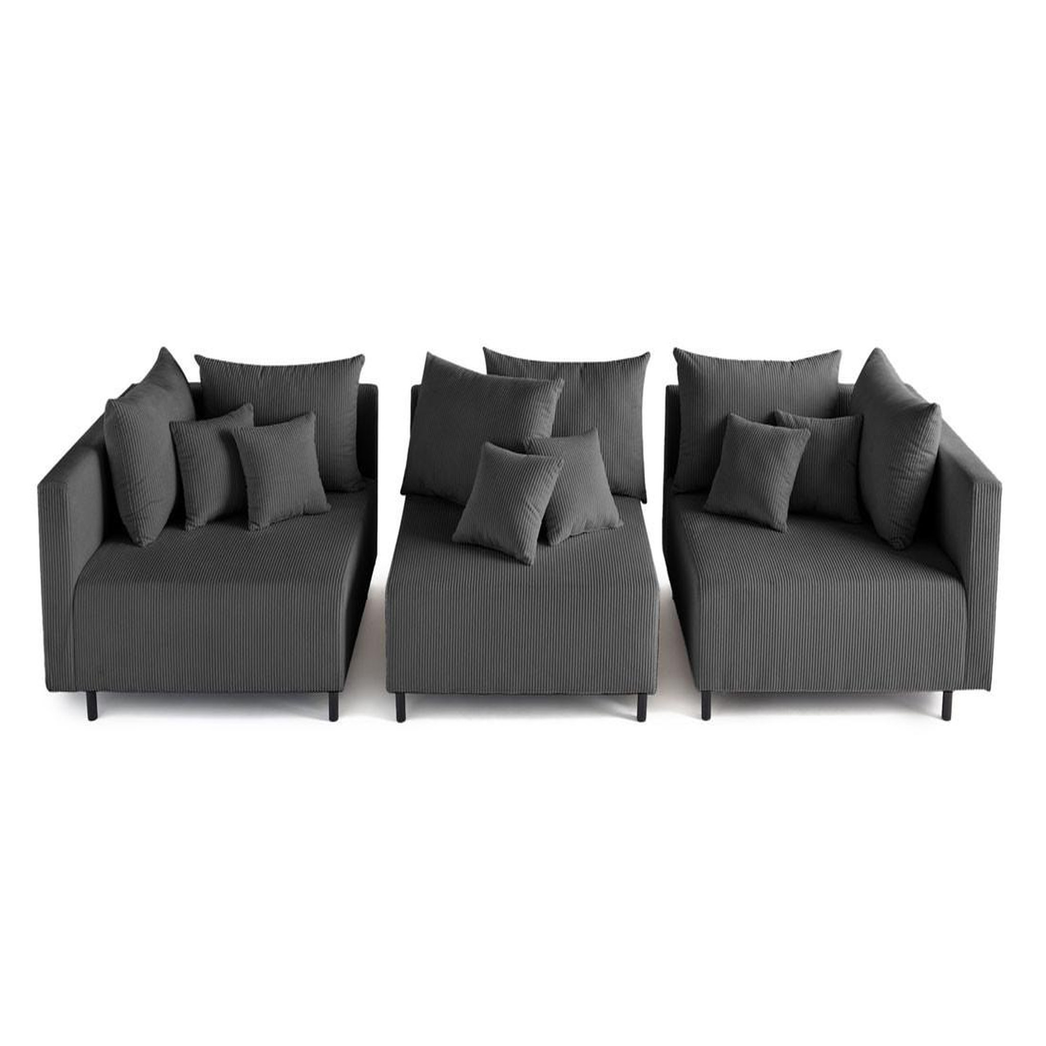 Voir la diapositive 6 : LISA DESIGN Edinburg - canapé modulable 3 places - velours côtelé